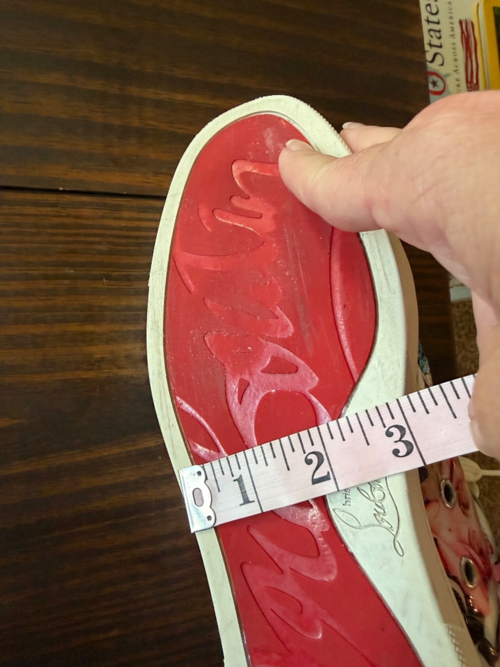 Christian Louboutin Viera Graphic Print Patent Red Sole Sneakers 38 - Picture 7 of 16